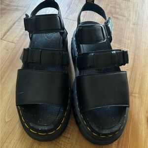 Dr Martens Ricki Nappa Lux Leather 3-Strap Platform Sandals / Women’s Size 8